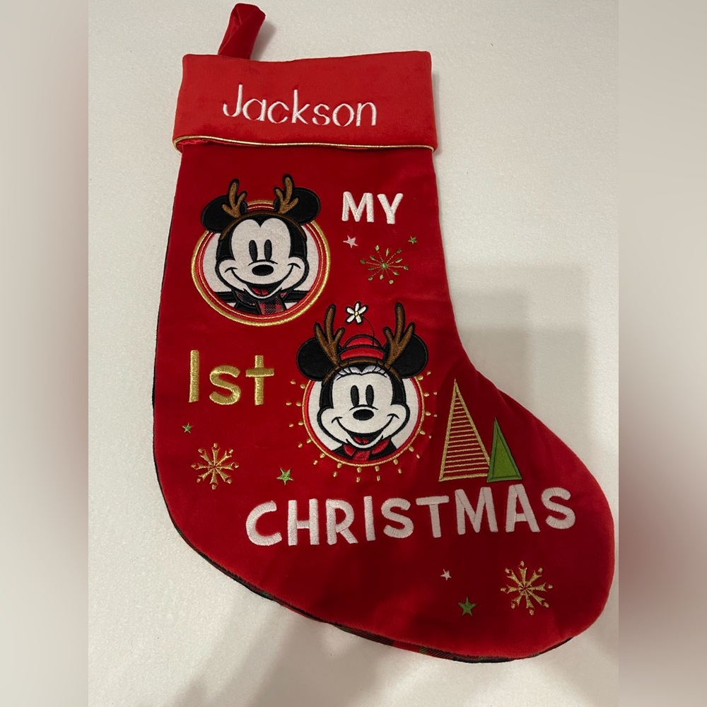 Disney personalized Christmas stocking for a child named Jackson